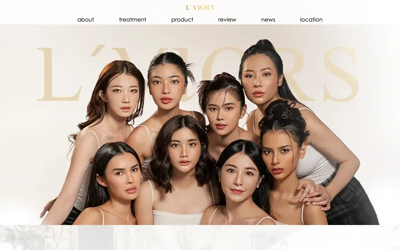 Halaman website company profile klinik kecantikan L’VIORS Beauty Clinic